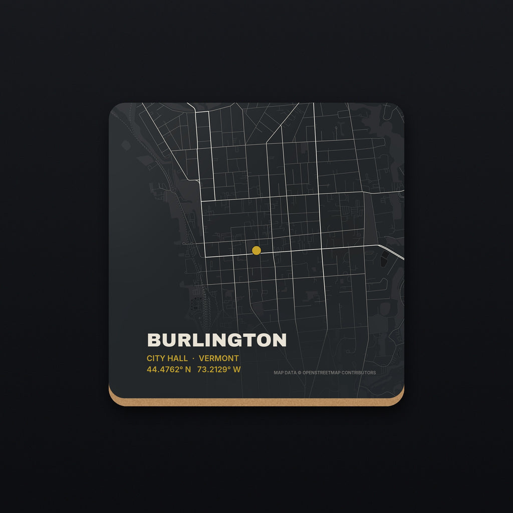 Burlington Street Map Coaster, flat view