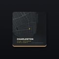 Charleston, South Carolina Street Map Coaster, flat view