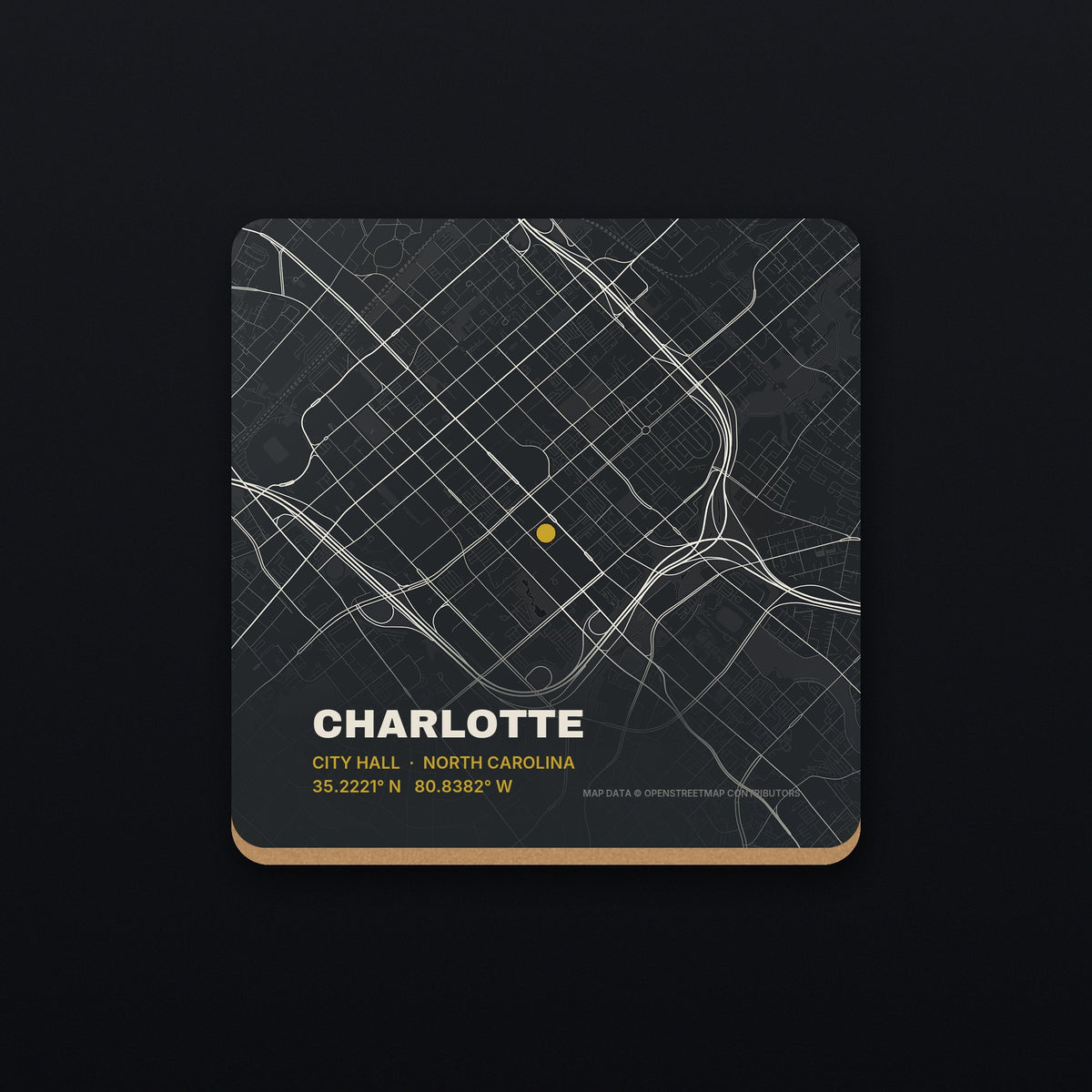 Charlotte Street Map Coaster, flat view