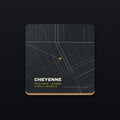 Cheyenne Street Map Coaster, flat view