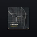 Chicago Street Map Coaster, flat view