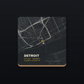 Detroit Street Map Coaster, flat view