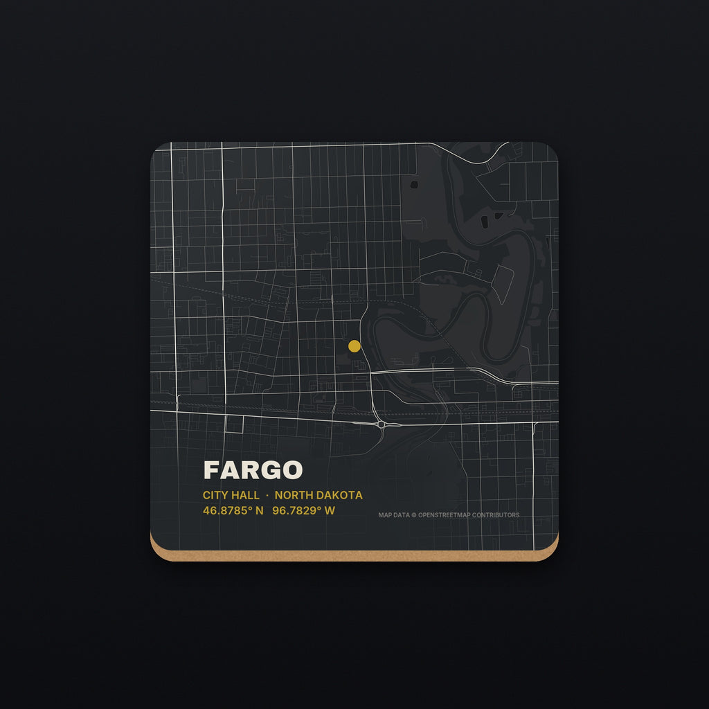 Fargo Street Map Coaster, flat view