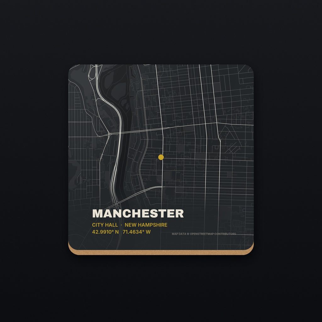 Manchester Street Map Coaster, flat view