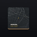 Newark Street Map Coaster, flat view