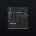 Omaha Street Map Coaster, flat view