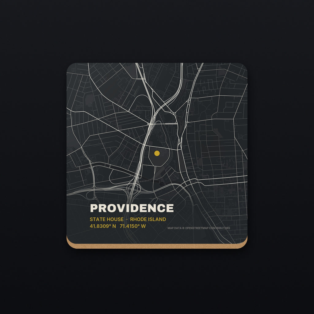 Providence Street Map Coaster, flat view