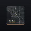 Seattle Street Map Coaster, flat view