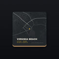 Virginia Beach Street Map Coaster, flat view