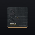 Wichita Street Map Coaster, flat view