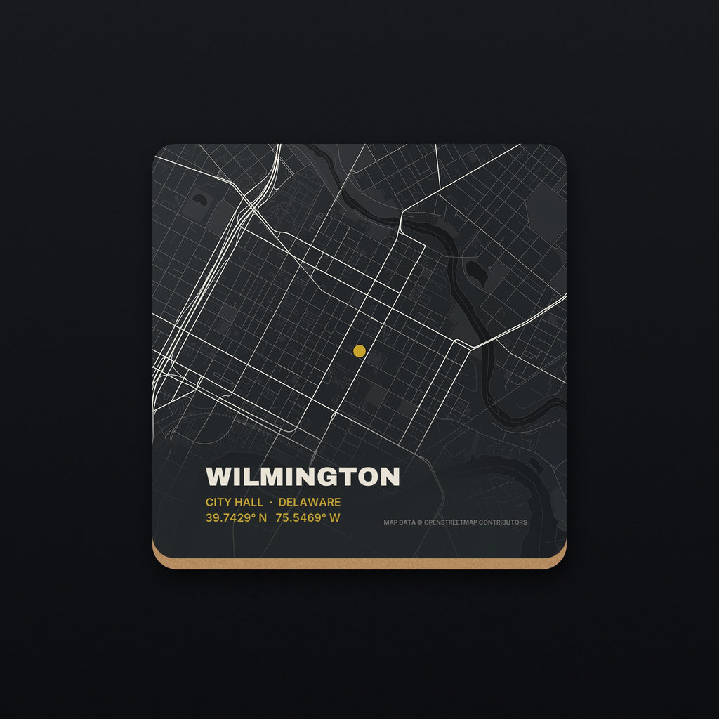 Wilmington Street Map Coaster, flat view