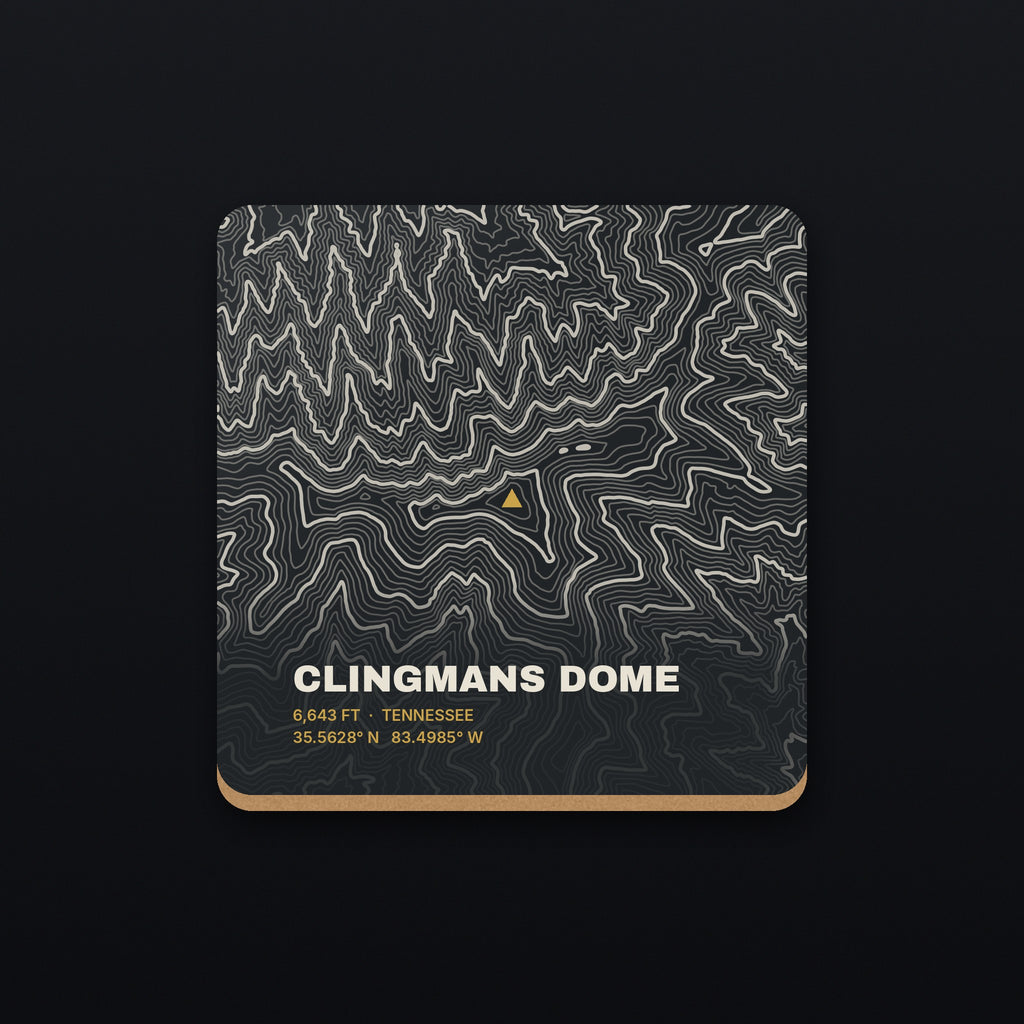 Clingmans Dome Topo Coaster, flat view