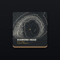 Diamond Head Topo Coaster, flat view