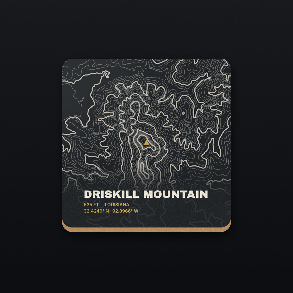 Driskill Mountain Topo Coaster, flat view