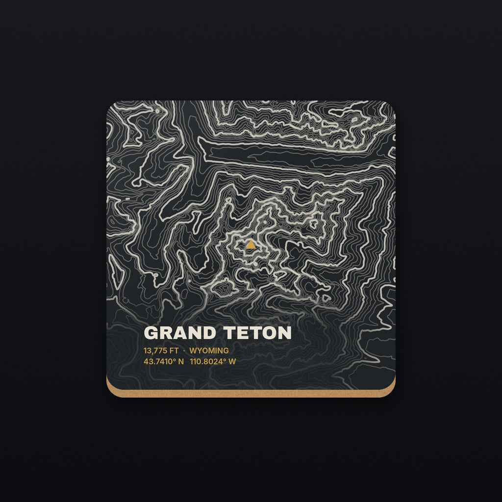 Grand Teton Topo Coaster, flat view