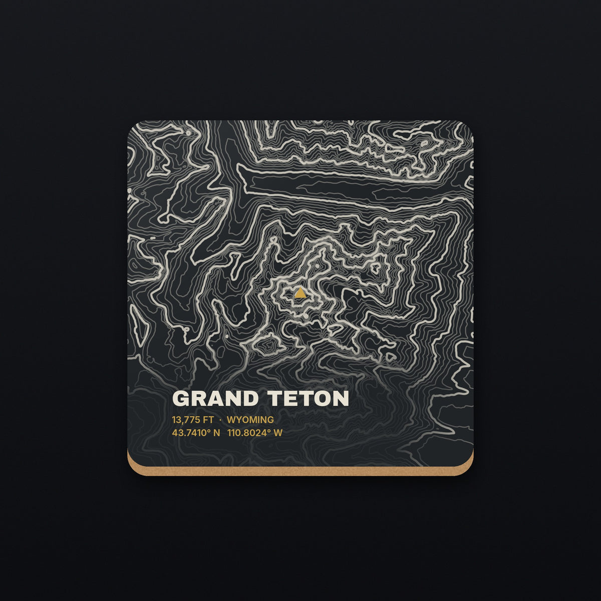 Grand Teton Topo Coaster, flat view