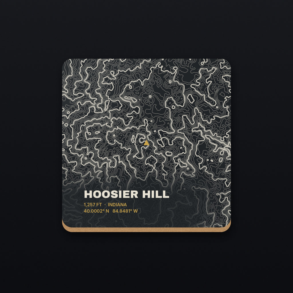 Hoosier Hill Topo Coaster, flat view