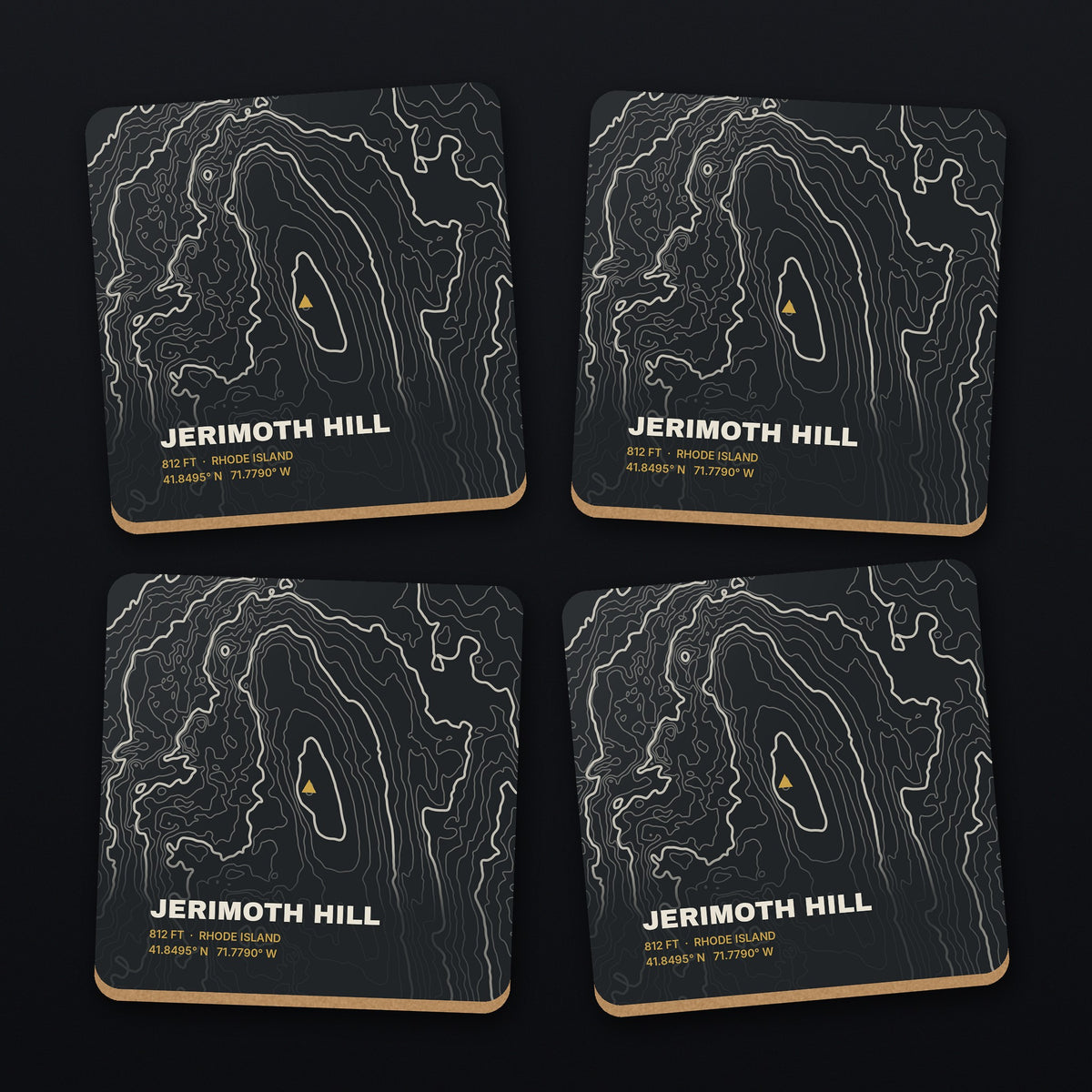 Jerimoth Hill Topo Coaster Set, all 4 coasters