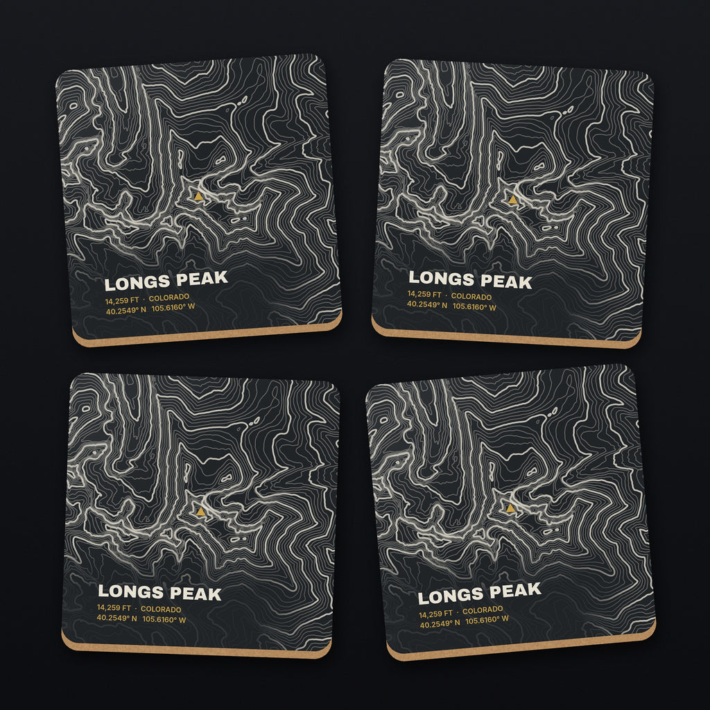 Longs Peak Topo Coaster Set, all 4 coasters