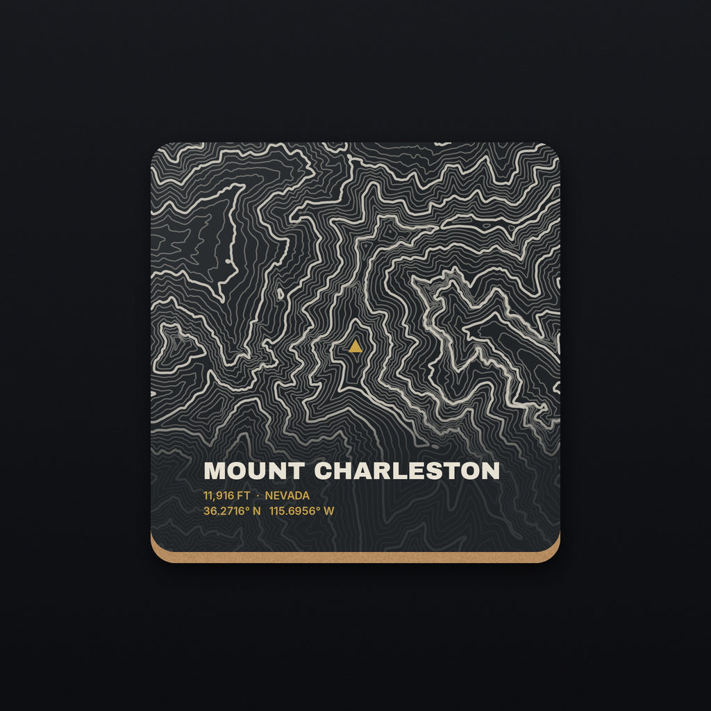 Mount Charleston Topo Coaster, flat view