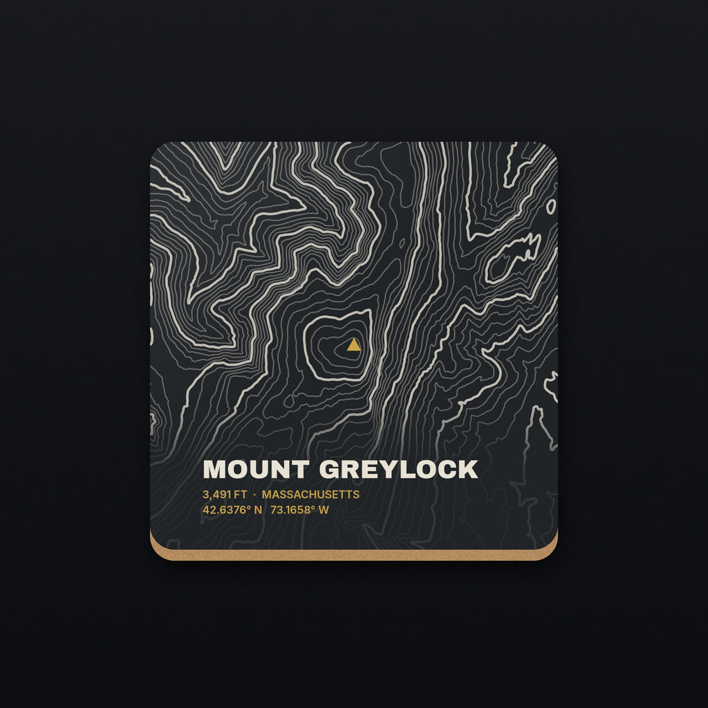 Mount Greylock Topo Coaster, flat view