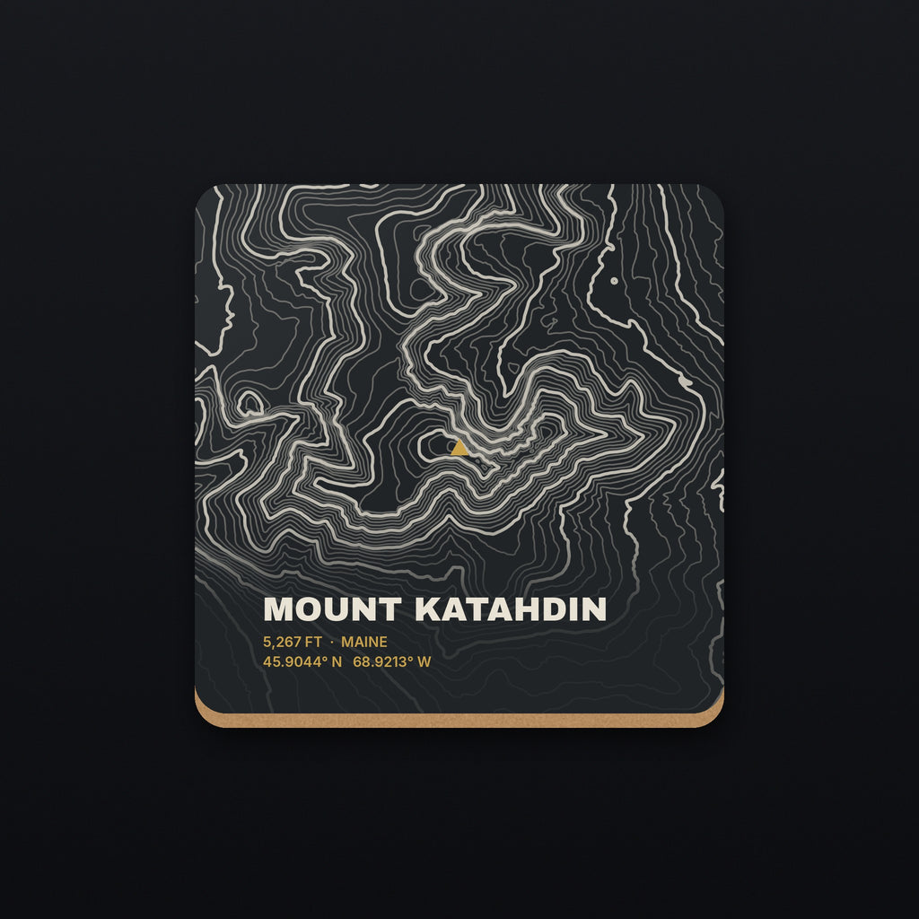 Mount Katahdin Topo Coaster, flat view