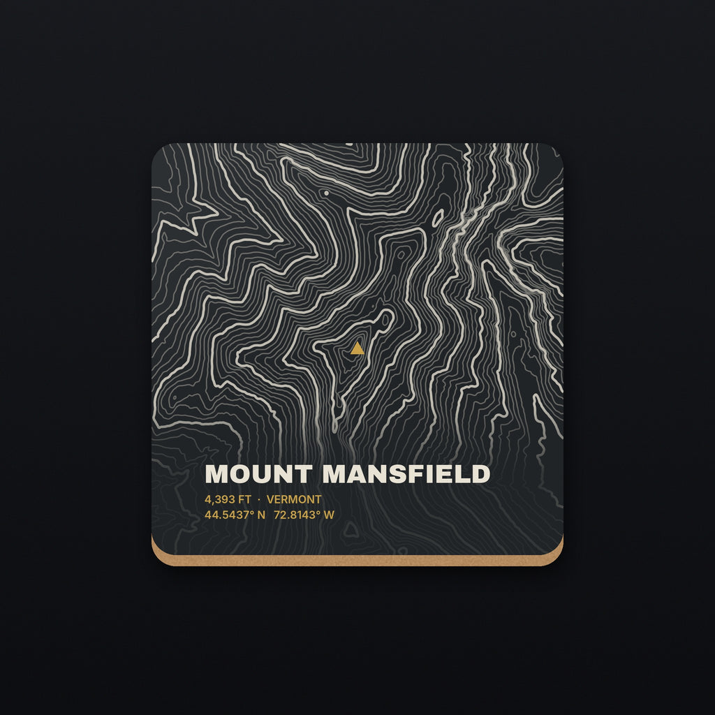 Mount Mansfield Topo Coaster, flat view