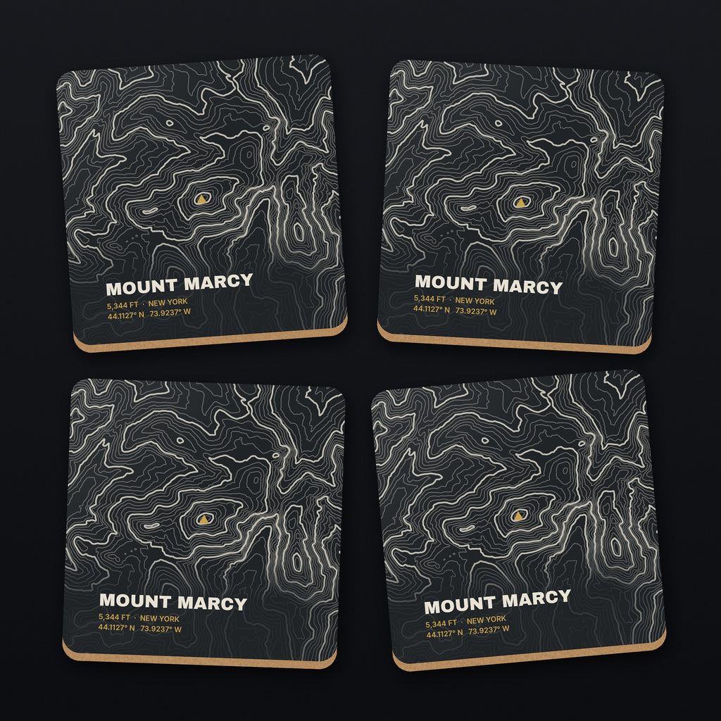 Mount Marcy Topo Coaster Set, all 4 coasters