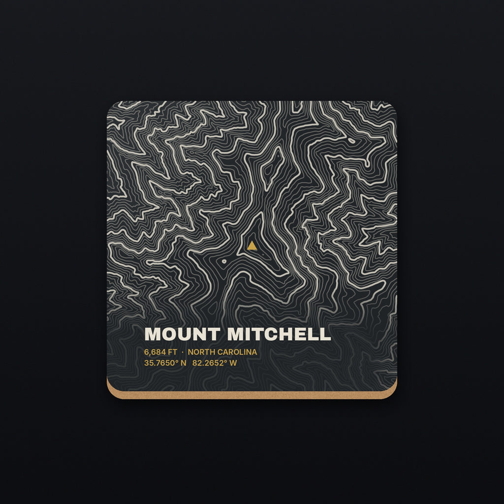 Mount Mitchell Topo Coaster, flat view