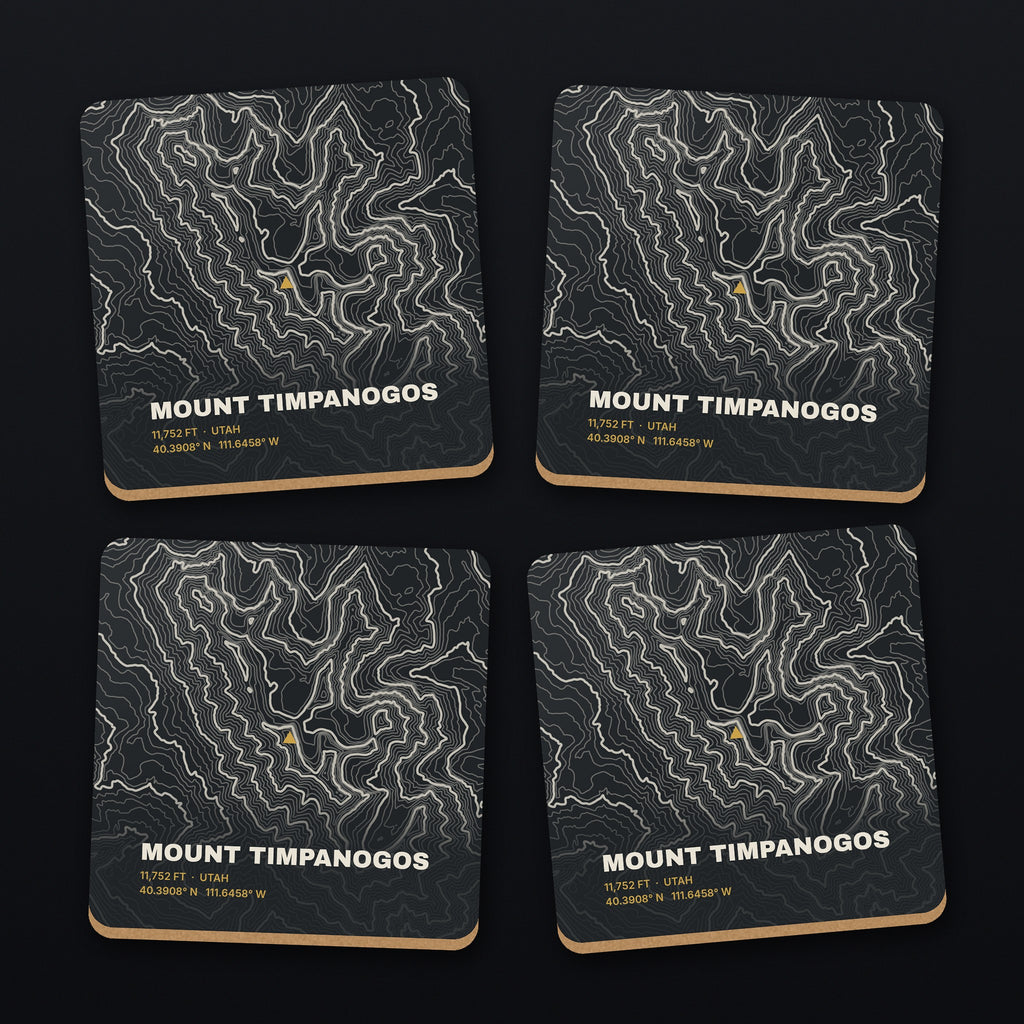 Mount Timpanogos Topo Coaster Set, all 4 coasters