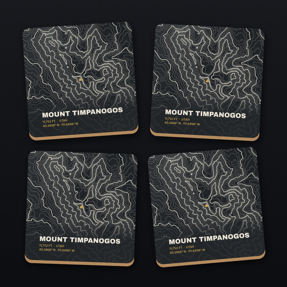 Mount Timpanogos Topo Coaster Set, all 4 coasters