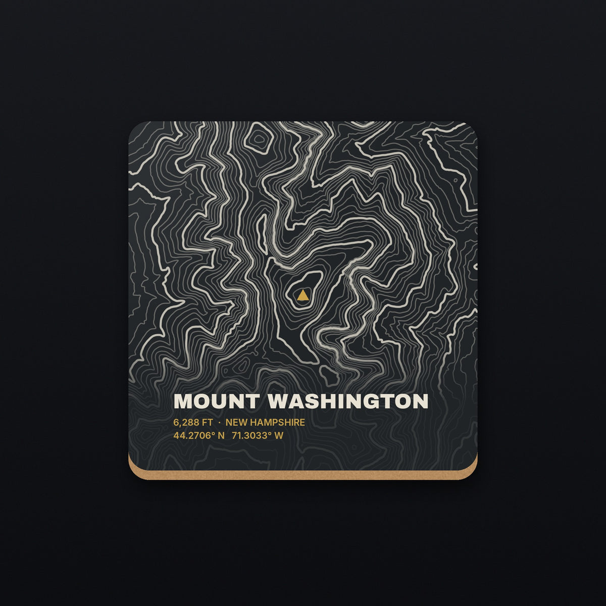 Mount Washington Topo Coaster, flat view