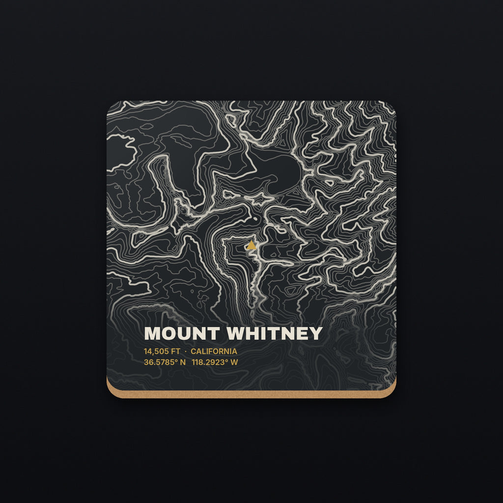 Mount Whitney Topo Coaster, flat view