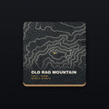 Old Rag Mountain Topo Coaster, flat view