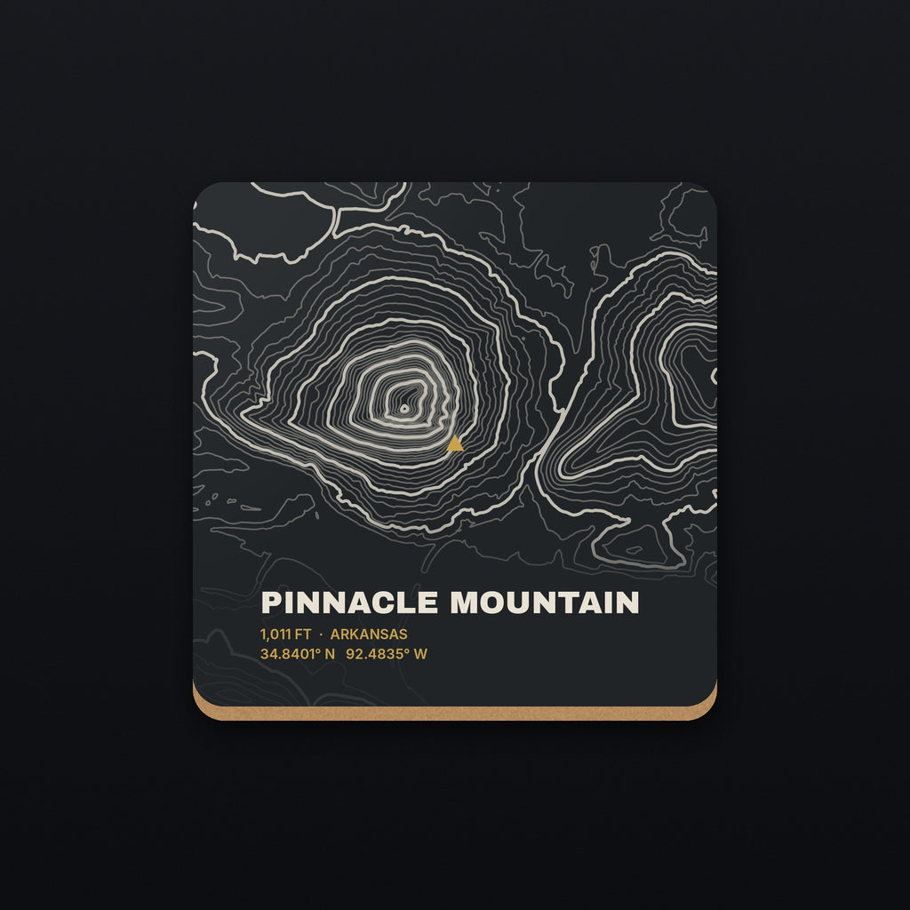 Pinnacle Mountain Topo Coaster, flat view