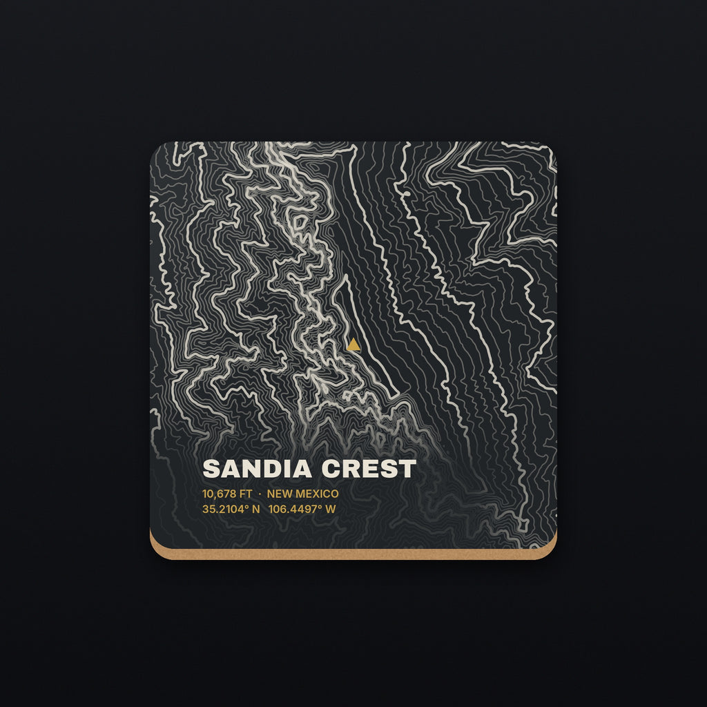 Sandia Crest Topo Coaster, flat view