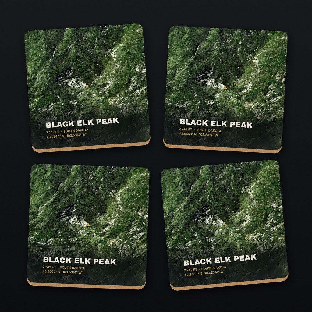 Black Elk Peak Satellite Coaster Set, all 4 coasters