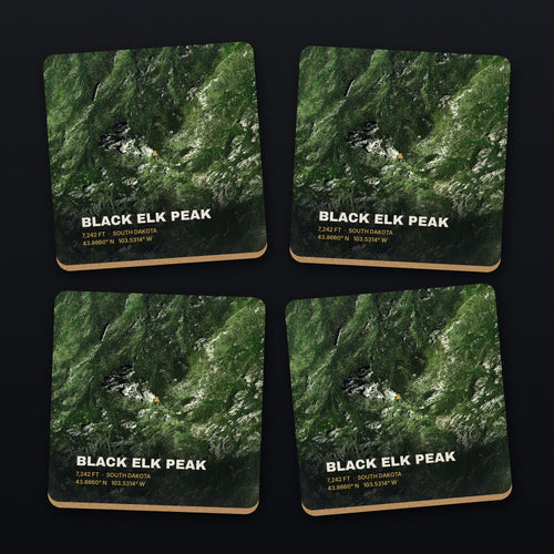 Black Elk Peak Satellite Coaster Set, all 4 coasters