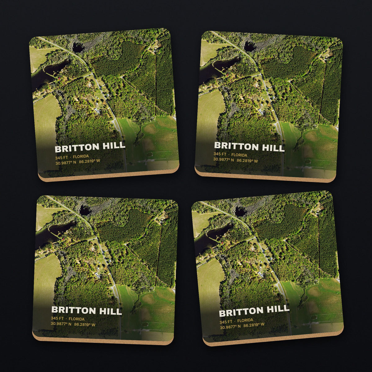 Britton Hill Satellite Coaster Set, all 4 coasters
