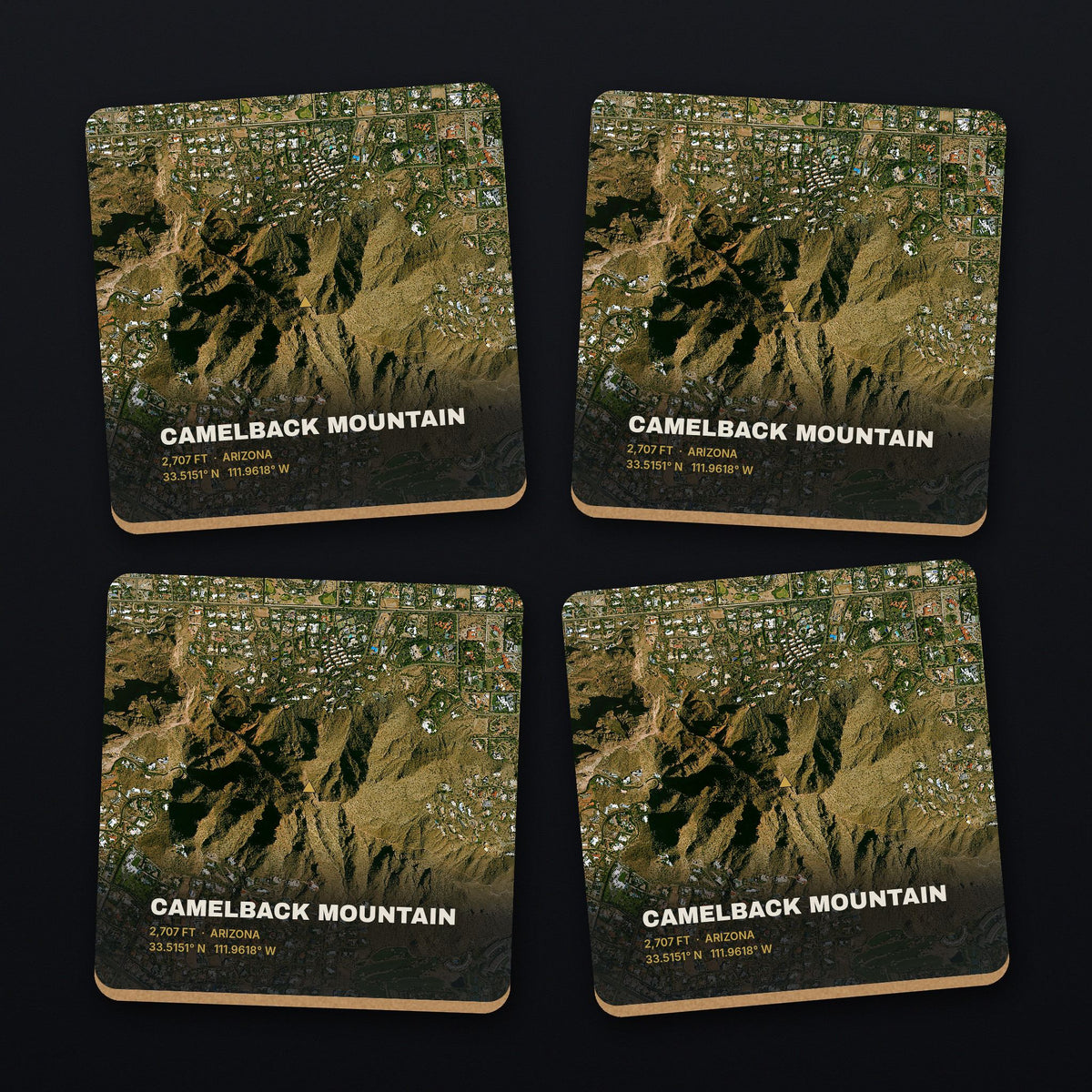 Camelback Mountain Satellite Coaster Set, all 4 coasters