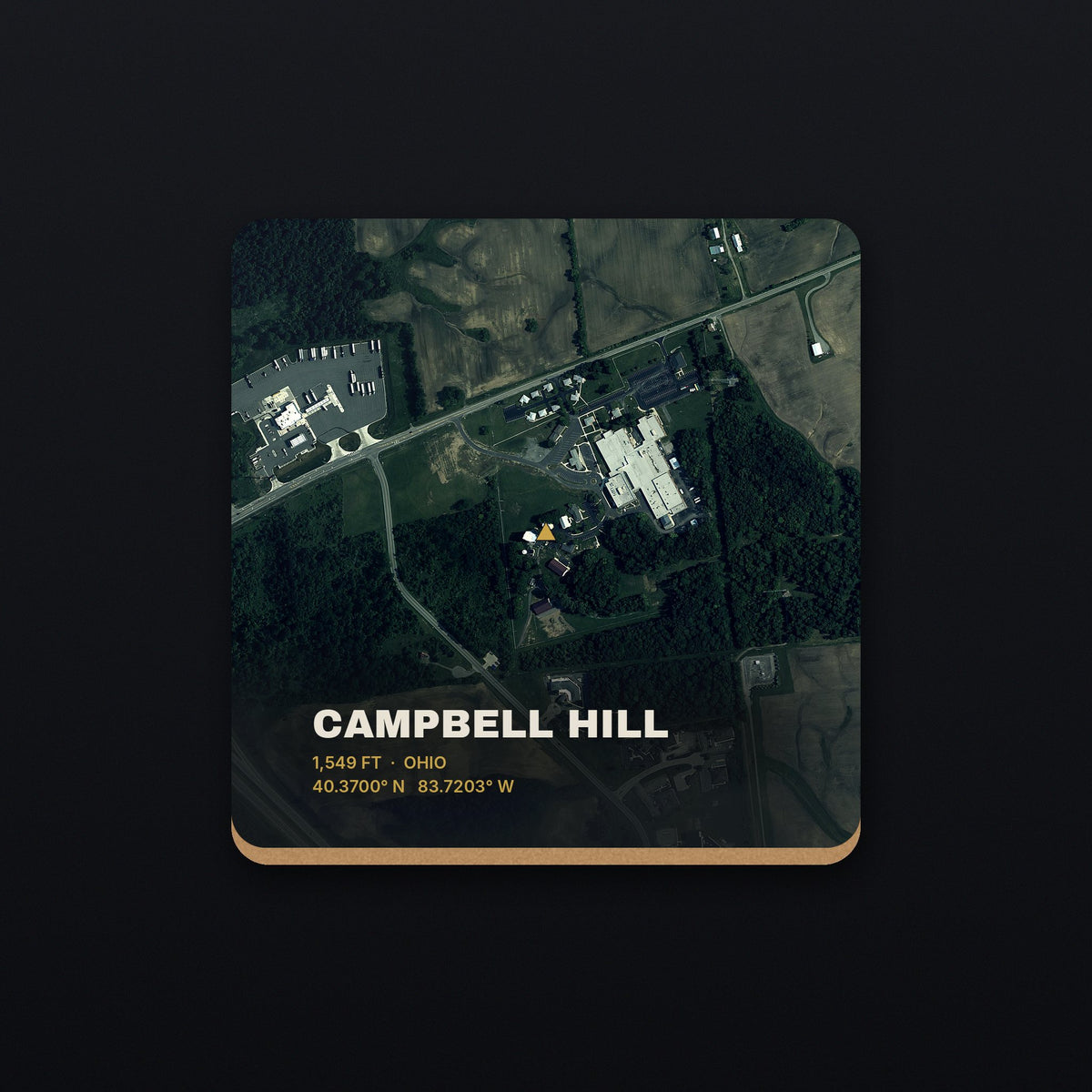 Campbell Hill Satellite Coaster, flat view