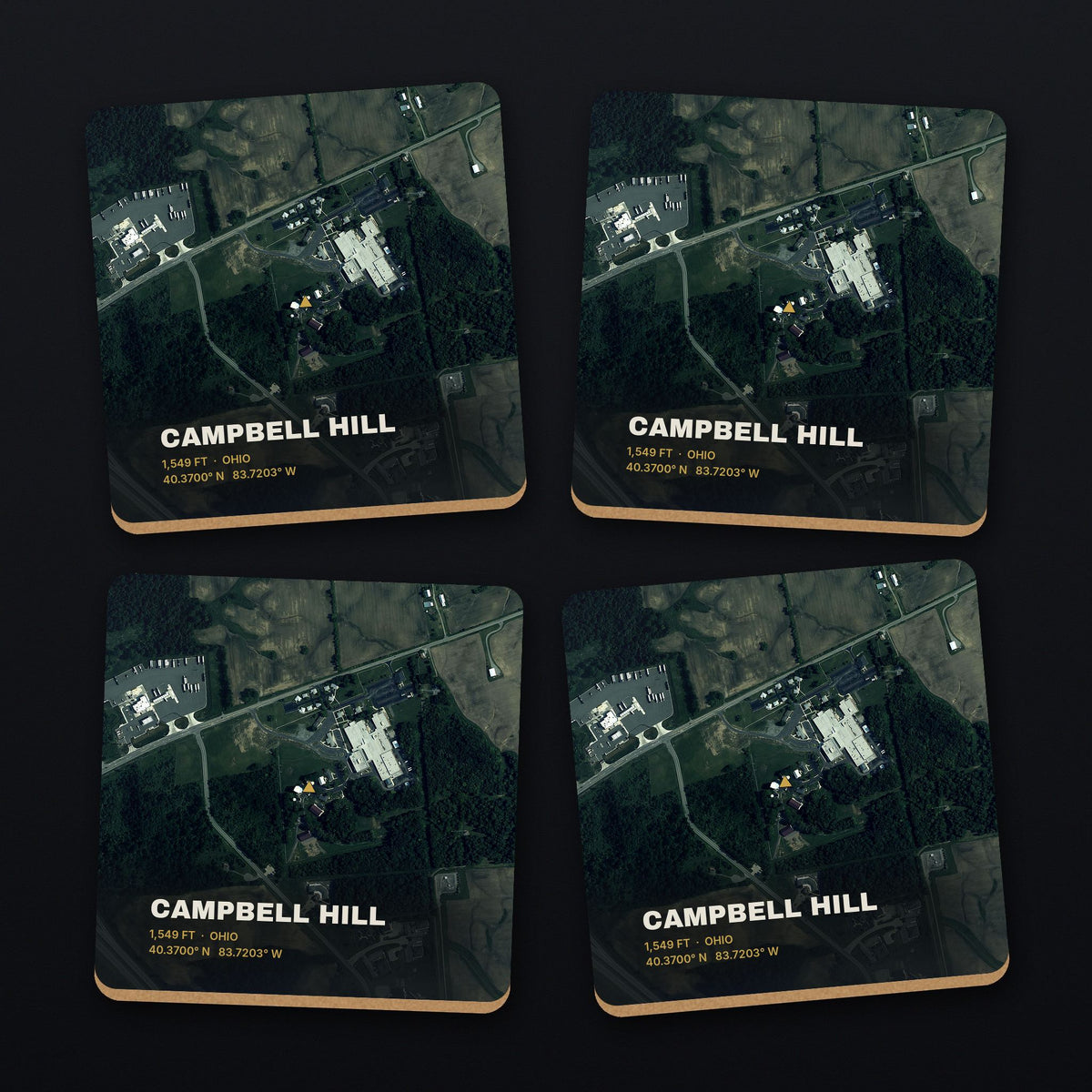 Campbell Hill Satellite Coaster Set, all 4 coasters