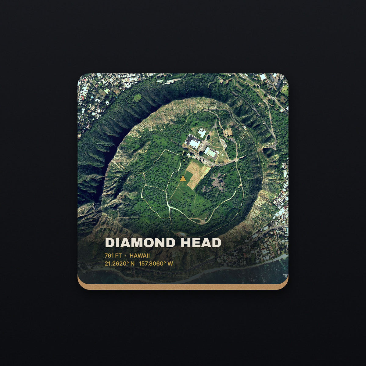 Diamond Head Satellite Coaster, flat view