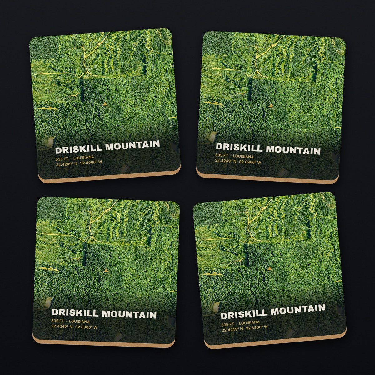 Driskill Mountain Satellite Coaster Set, all 4 coasters