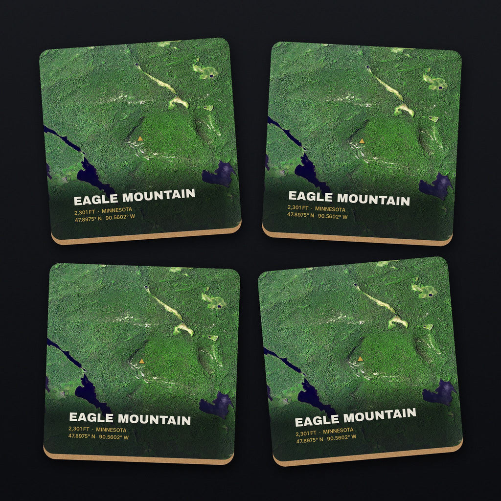 Eagle Mountain Satellite Coaster Set, all 4 coasters