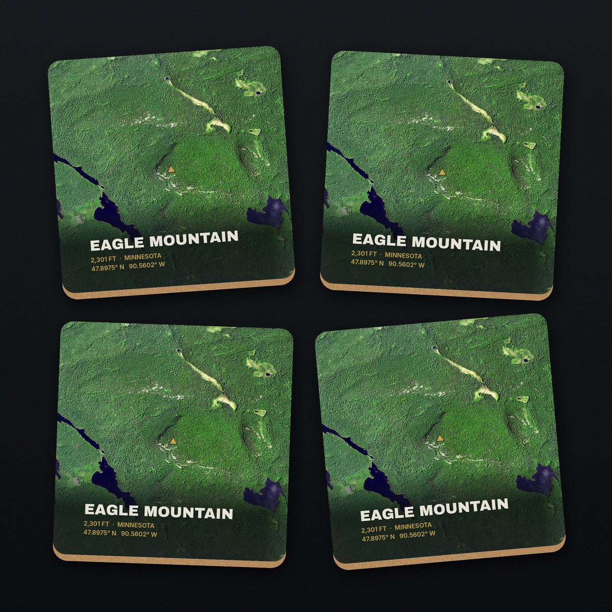 Eagle Mountain Satellite Coaster Set, all 4 coasters