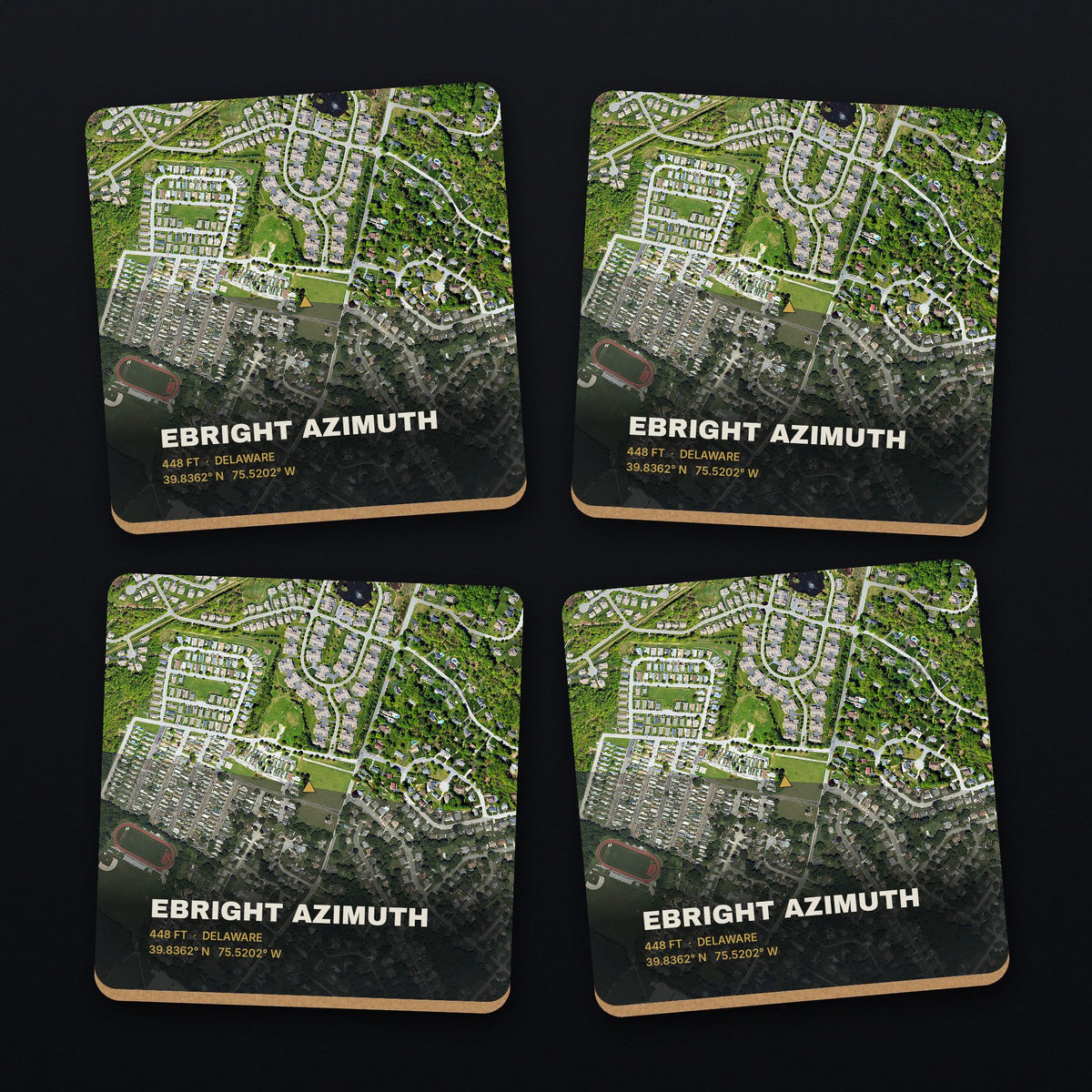 Ebright Azimuth Satellite Coaster Set, all 4 coasters