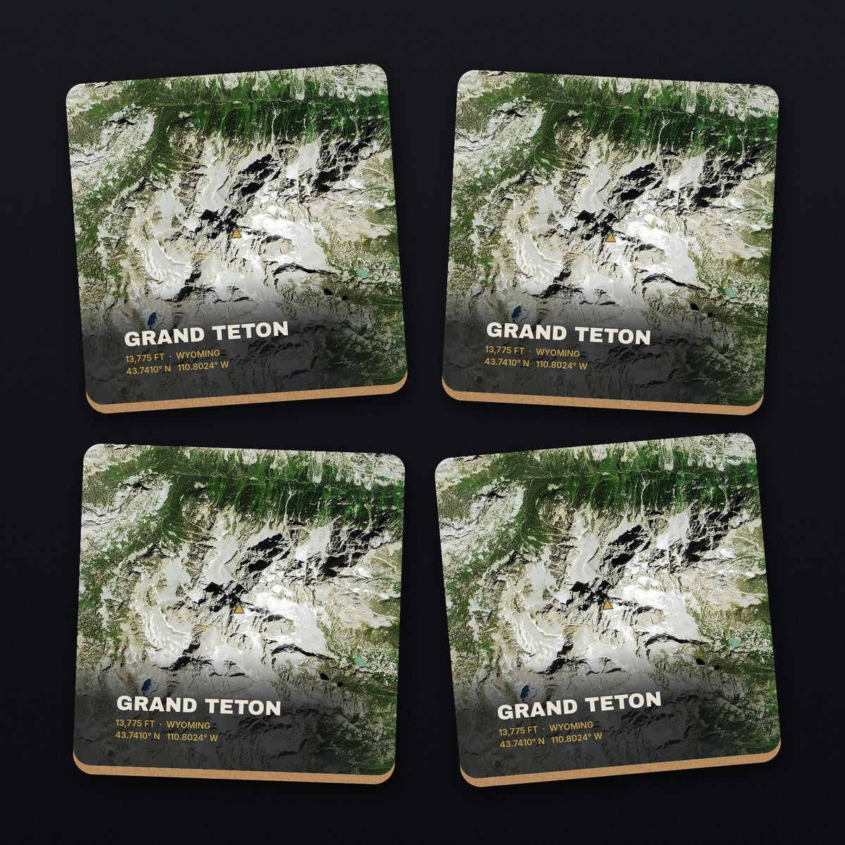 Grand Teton Satellite Coaster Set, all 4 coasters