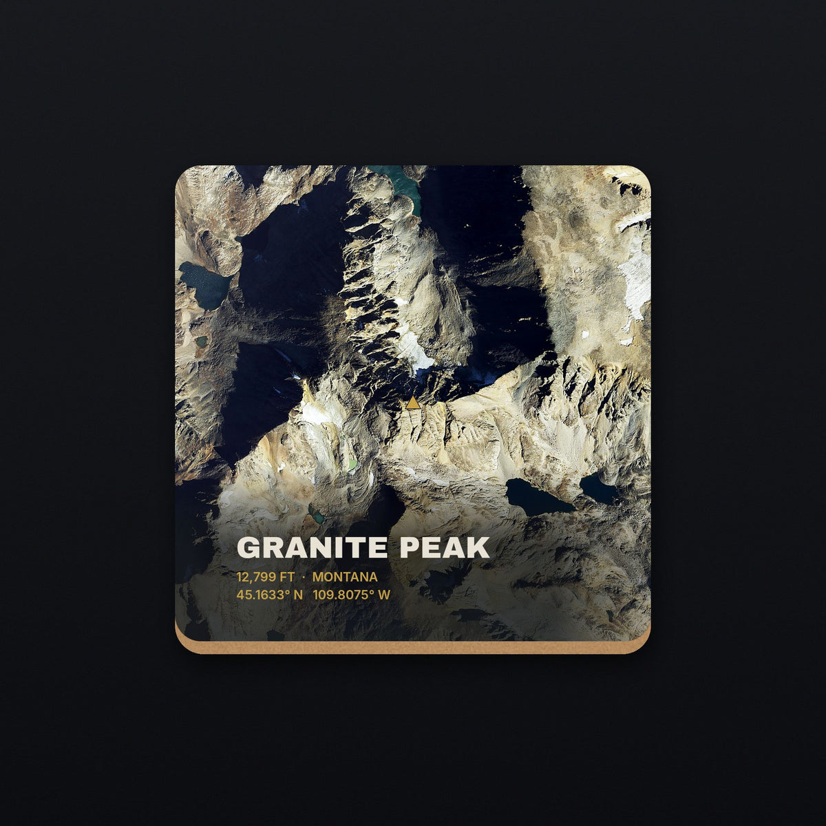 Granite Peak Satellite Coaster, flat view