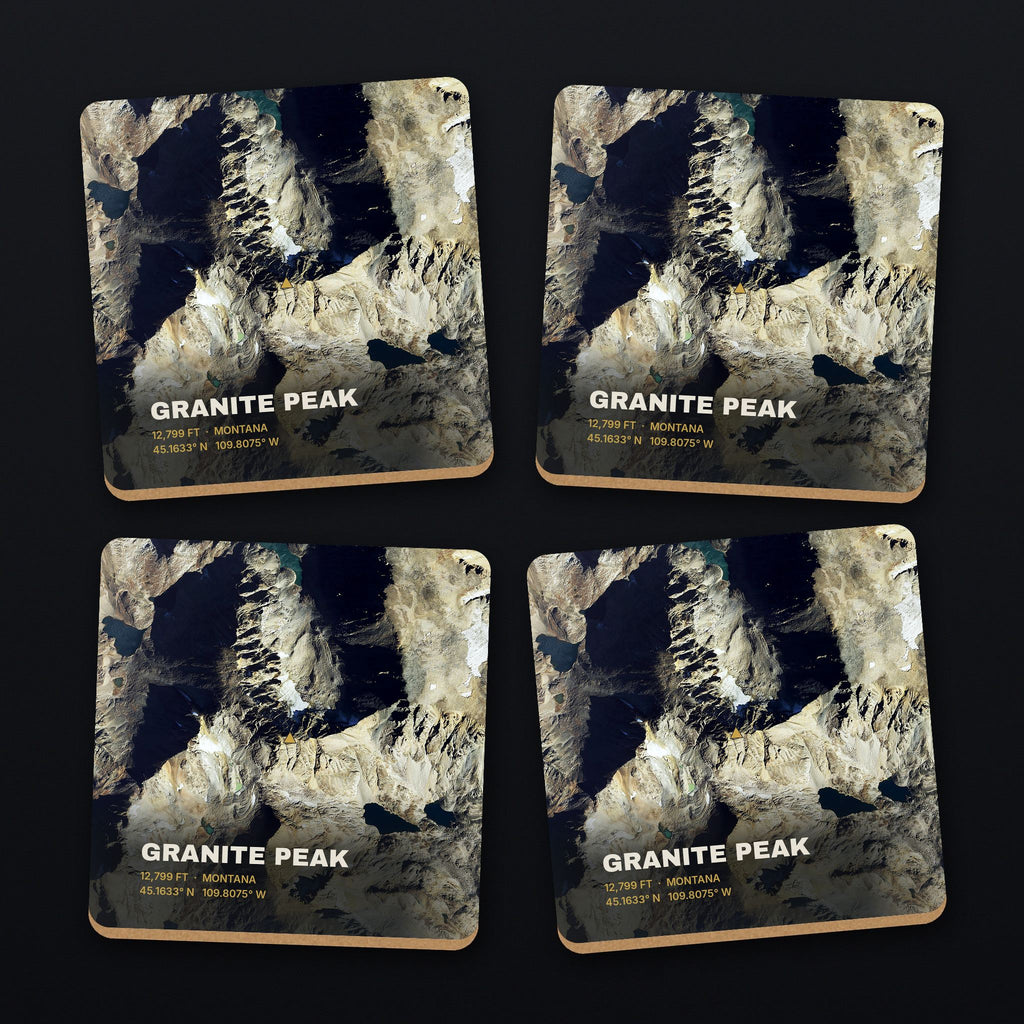 Granite Peak Satellite Coaster Set, all 4 coasters